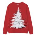 thumbnail image 1 of Gibobby Sudadera sin capucha y ocio para mujer Sudadera navideña de manga larga con cuello Rojoondo y estampado de Papá Noel para mujer 2023 (Rojo, S), 1 of 5