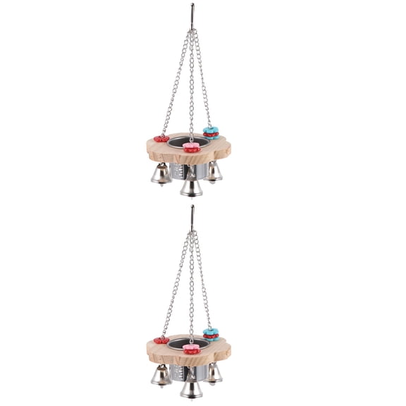 2 Pieces Bird House Cage Parrot Hanging White Wooden Bamboo 10.00X10.00X4.00CM