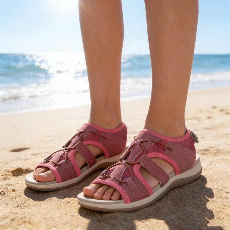 HTHLVMD Adjustable Velcro Strap Sandals, Barefoot Sandals  display picture 3