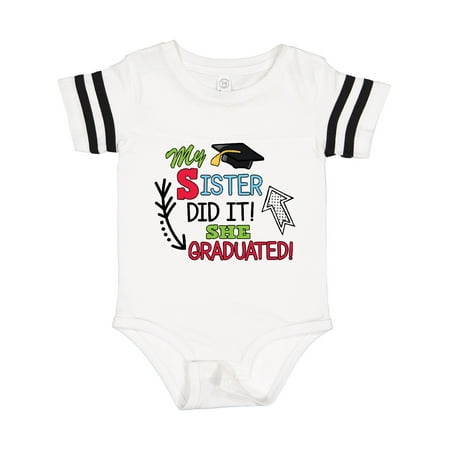

Inktastic My Sister Graduated with Cap and Arrows Gift Baby Boy Bodysuit