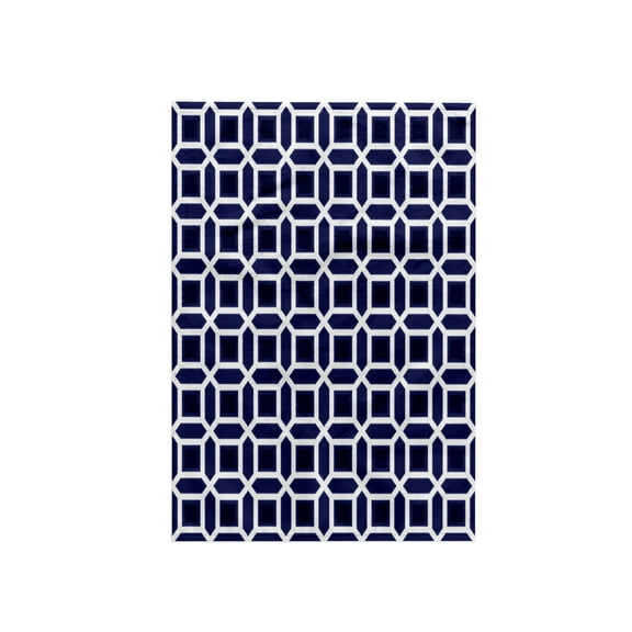 3dRose, Navy Blue Mosaic Tile Pattern, 15x22 Hand Towel