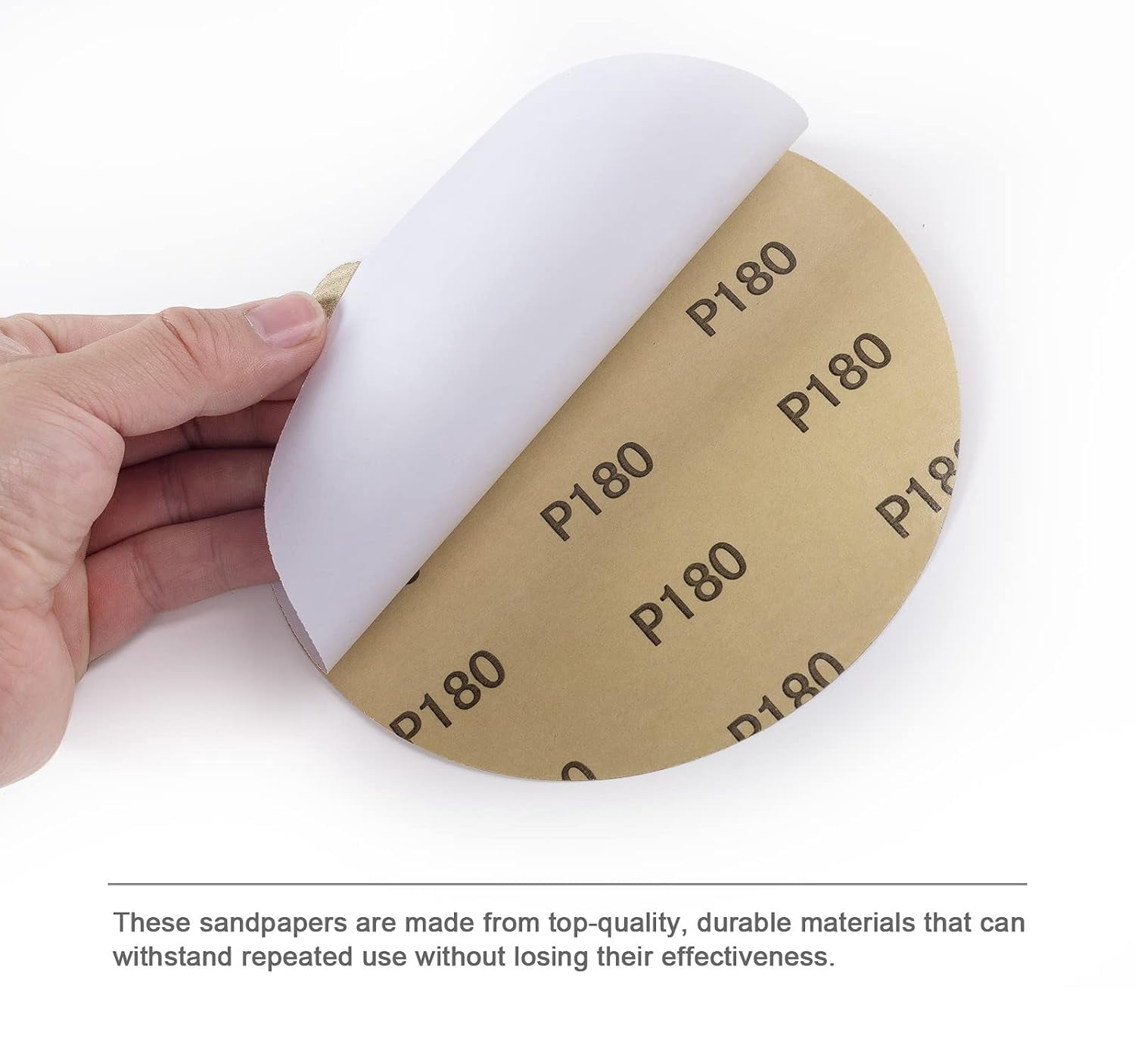 S SATC PSA Sanding Disc 50 Pack 6 Inch 180 Grit Self-Adhesive Sandpaper for Random Orbital Sanders, Premium Aluminum Oxide Sandpaper Discs for Woodworking, Metalworking, and Automotive Applications