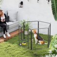 thumbnail image 2 of PawHut 6 Panels Dog Playpen, 31.5" Height Foldable Dog Pen with Door & Strap, 2 of 10