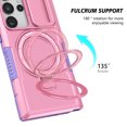 thumbnail image 6 of ELEHOLD Rugged Case for Samsung Galaxy S20 FE with Sliding Camera Lens Cover Rotation Ring Holder Stand Function Compatible with MagSafe Shockproof Cover for Samsung Galaxy S20 FE,pink, 6 of 8