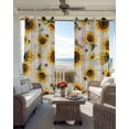 thumbnail image 4 of Summer Sunflowers Blackout Curtains, Light Blocking Print Window Curtains, Pastoral Rose Floral Farmhouse Vintage Thermal Insulated Window Drapes for Living Room 2 Panels, 104"W x 52"L, 4 of 9