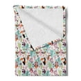 thumbnail image 2 of Tropical Soft Flannel Fleece Blanket, Exotic Birds Pattern Cartoon Style Toucan Owls and Parrots Hawaii Flora and Fauna, Cozy Plush for Indoor and Outdoor Use, 60" x 80", Multicolor, by Ambesonne, 2 of 5