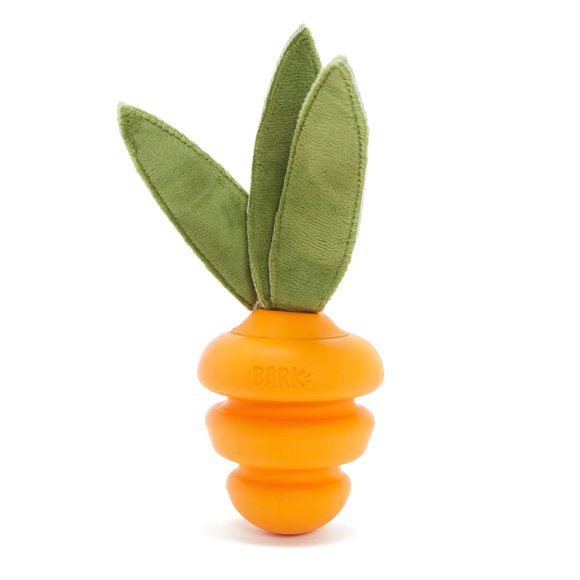 Barkbox Super Chewer Tough Dog Chew Toys for Aggressive Chewers Treat Dispensing (Carrot - Small)