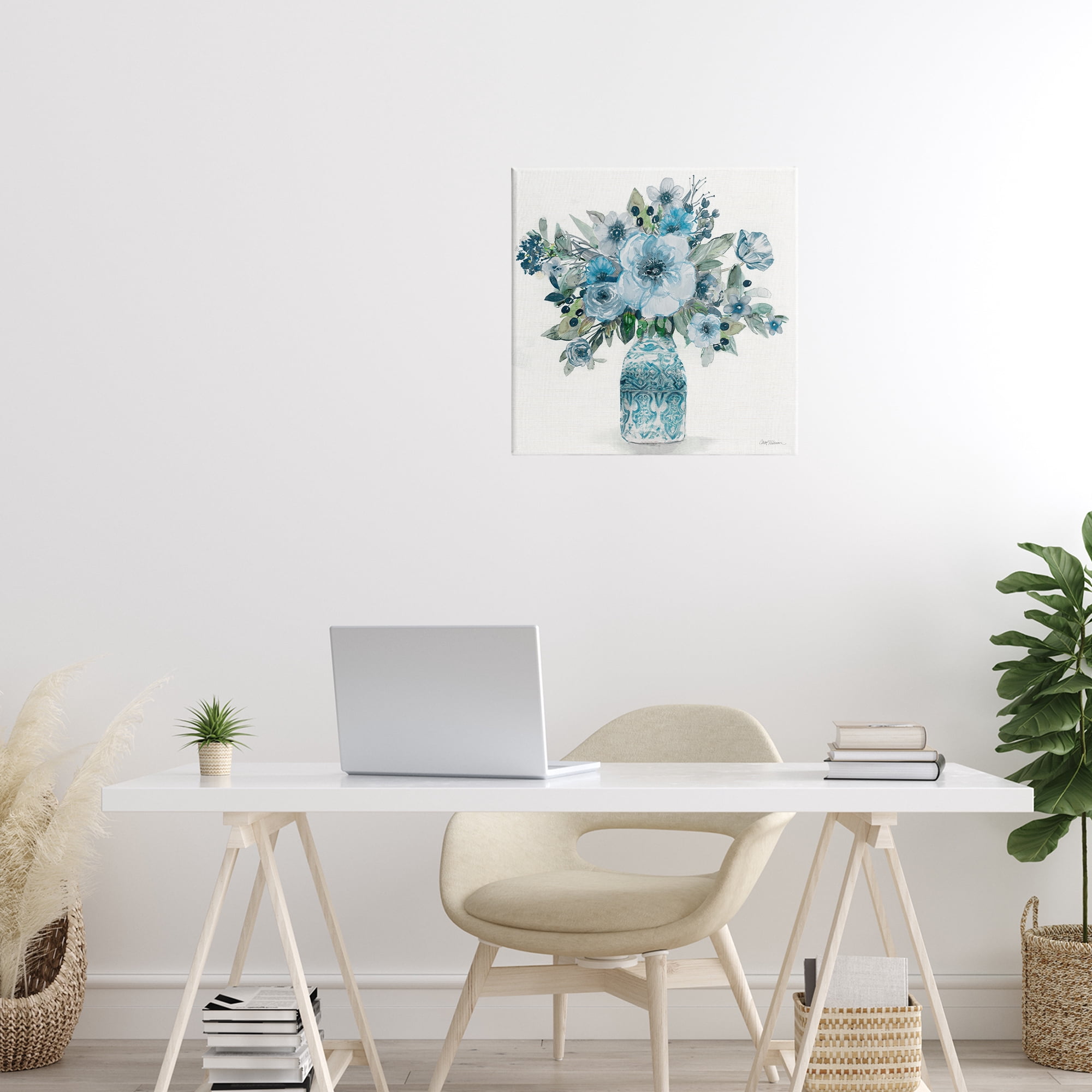 Stupell Industries Pastel Blue Botanical Bouquet Canvas Wall Art, design by Carol Robinson