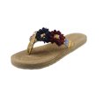thumbnail image 3 of Juebong Sandals clearance Women's Slide Sandals - Rhinestone Dressy Bohemian Slip On Flat Sandals Cute Low Wedge Flip Flop Thong Summer Open Toe Sandal Shoes, 3 of 5
