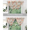 thumbnail image 4 of Peach Sheer Waterfall Valance Curtains for Window, Spring Floral Green Leaf Botanical Pink Fruit Rustic Rod Pocket Sheer Topper Swag Curtains for Living Room, Kitchen 38.5"W x 47.2"L, 2 Panels, 4 of 7