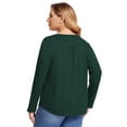 thumbnail image 2 of Women Plus Size Lace Patchwork Shirt, Round Neck Long Sleeve Loose Blouse Casual Top, 2 of 9
