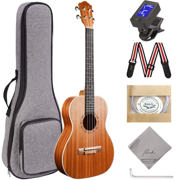Ranch Baritone Ukulele Kit de instrumentos de ukelele de 30 pulgadas para principiantes Paquete de inicio Bolsa de transporte, afinador, correa y juego de herramientas ajustables