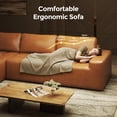 thumbnail image 5 of PATBRELA Sectional Sofa, 101" L-Shaped Deep Seat Cloud Couch, Modular Sofa with Back Cushion for Living Room Bedroom, PU Leather, No Assembly Required, Brown (Left Facing Chaise), 5 of 10