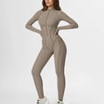 thumbnail image 2 of Momihoom Women's Long Sleeve Zip-Up Contour Bodysuit with Sculpting Seams for Active and Casual Wear, 2 of 7