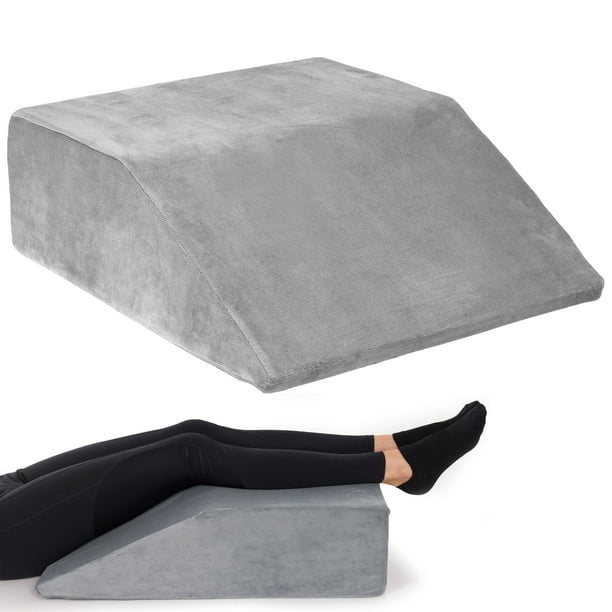 Leg Elevation Wedge Pillow With Full Memory Foam Top, High Density Leg