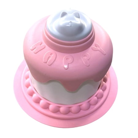 Dog Snack Feeding Bowl with Cake Design Long-Lasting Multifunctional Pet Dish for Healthy Eating and Treats Pink