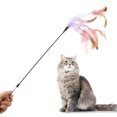 thumbnail image 3 of 2PCS Cat Feather Teaser Fake Pearl Cute Cat Teaser Wand Kitten Play Toy, 3 of 10