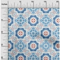 thumbnail image 1 of oneOone Viscose Jersey Medium Blue Fabric Artistic Flower & Shapes Geometric Sewing Fabric By The Yard Printed Diy Clothing Sewing Supplies 60 Inch Wide, 1 of 5