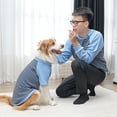 thumbnail image 6 of NovaStitch Fleece Dog T-Shirt Striped Short Sleeves Pet Sweatshirt Soft Dog Shirts Lightweight Stretchy Dogs Clothes for Medium Dogs Sky Blue 4XL, 6 of 6