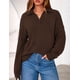thumbnail image 2 of Suéter PRETTYGARDEN 2025 Mujer Cuello Cuarto Marrón Talle S, 2 of 8