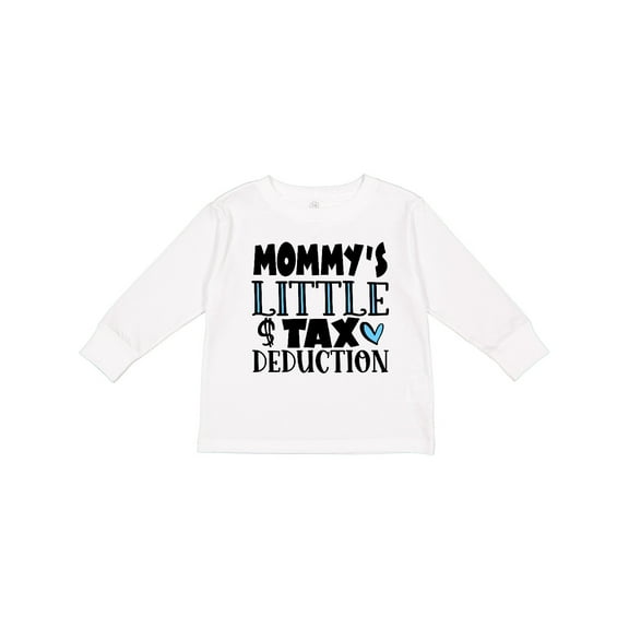 Inktastic Mommy's Little Tax Deduction Blue Hearts Boys or Girls Long Sleeve Toddler T-Shirt
