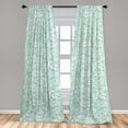 thumbnail image 2 of Leafy Scene Window Curtains, Dreamy Composition of Falling Leaves Greenery Pattern Minimalist Art, Lightweight Decor 2-Panel Set with Rod Pocket, Pair of - 28"x63", Almond Green White, by Ambesonne, 2 of 3