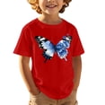 thumbnail image 5 of YunPes Cap Sleeve T-shirts for Girls Colorful Butterfly Print Crewneck Blouse Tee Kids Casual Loose Fit Pullover Summer Tops, 5 of 8