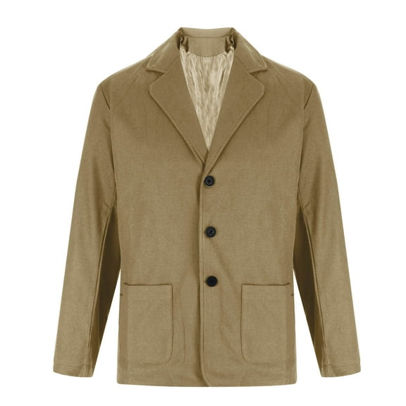 Mens Big and Tall Suit Blazer, Men's Casual Corduroy Blazer Classic Fit Two Button Sport Coat Fashion Notch Lapel Blazer Jacket M-4XL