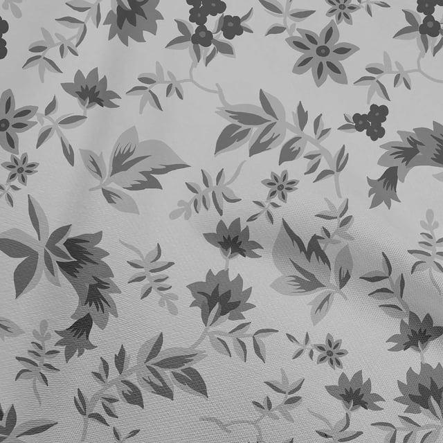 oneOone Cotton Poplin Light Gray Fabric Tropical Craft Projects Decor Fabric Printed By The Yard 56 Inch Wide