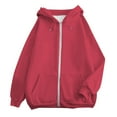 thumbnail image 3 of Hoodie Women Y2K Cropped Zip Up Hoodie Festival Women's Casual Solid Color Zipper Pocket Hoodie, 3 of 4