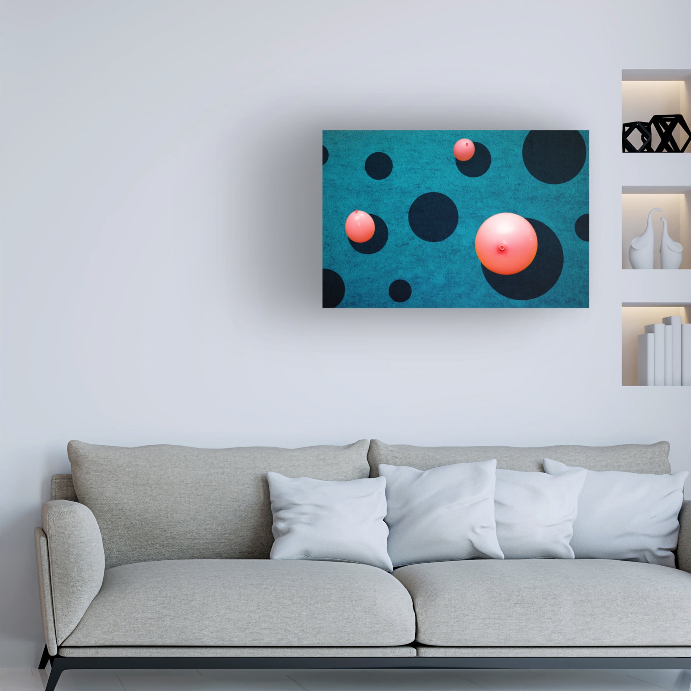 Canvas Wall Art - Inge Schuster 'Three Balloons' Wall Art for Living Room, Bedroom, or Office Décor by Trademark Fine Art - 24 x 16 Inches