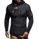 thumbnail image 2 of Suéteres para hombre Otoño Invierno Nuevo suéter casual de manga larga con capucha Suéter de punto ajustado cálido, 2 of 5
