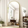 thumbnail image 6 of BEAUTYPEAK 76"x34" Oversized Arched Metal Framed Standing Mirrors, Gold, 6 of 8