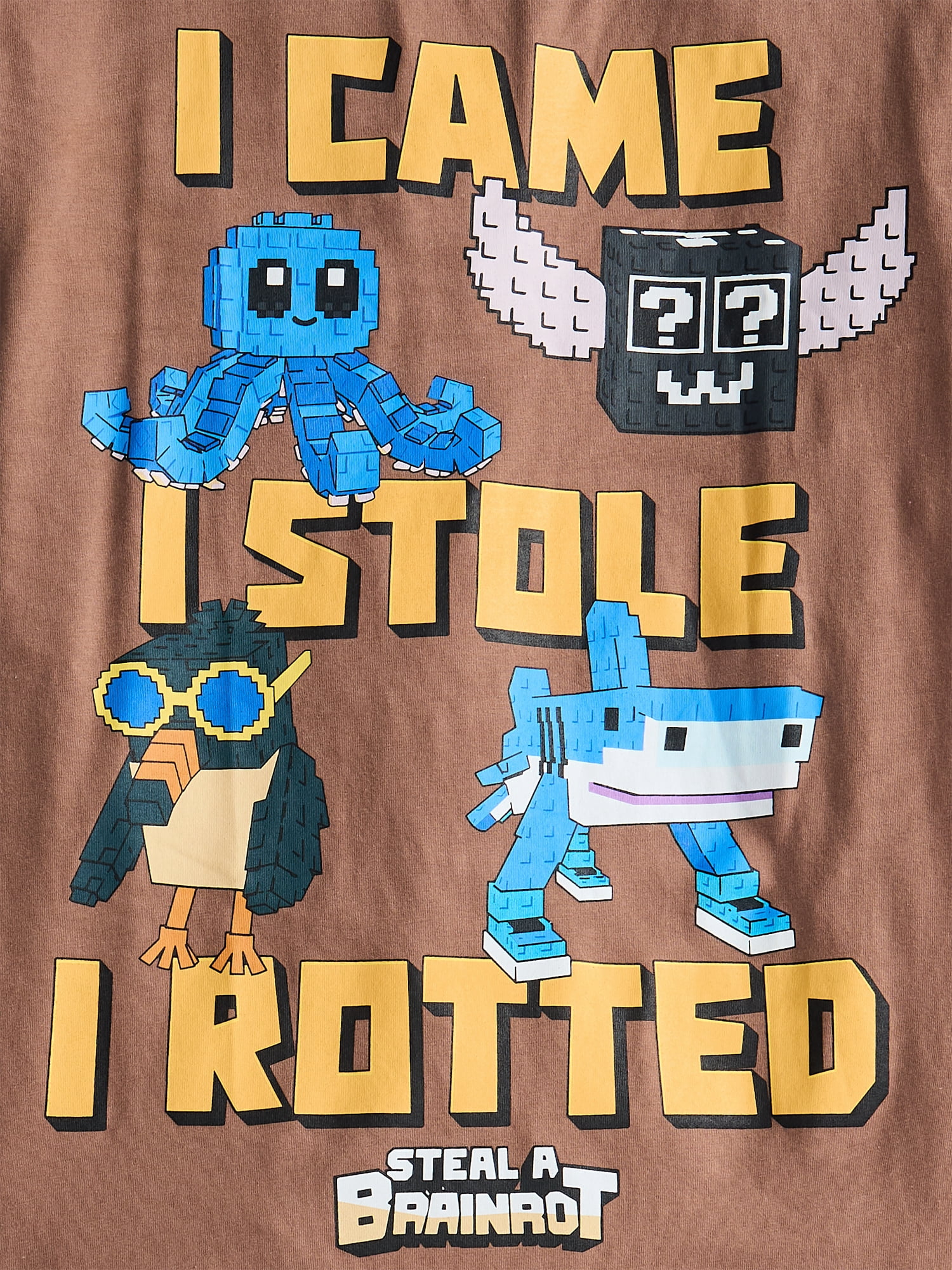 Roblox "Steal a Brainrot" Boys' Short Sleeve Graphic T-Shirt, Sizes 4-18