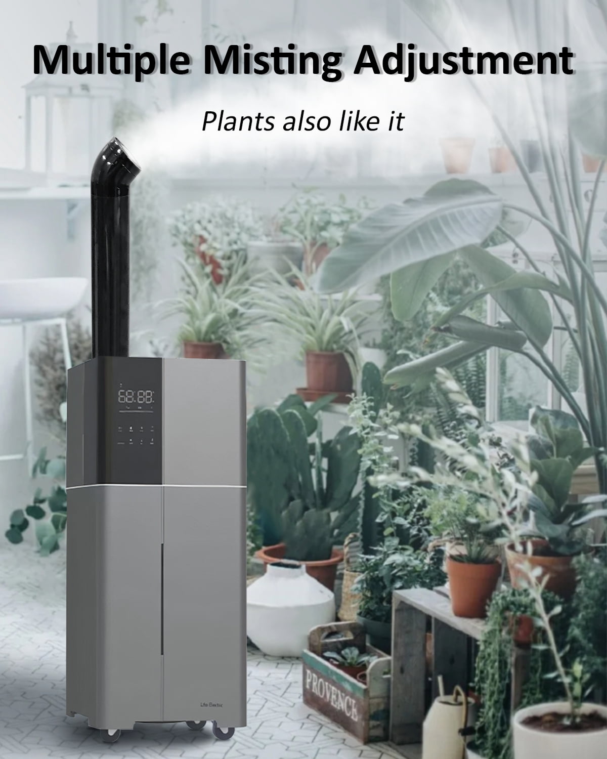 26L/6.8Gal Whole House Cool Mist Humidifier, Top Fill for 3000 sq.ft with 360° Nozzle & Extension Tube, Black