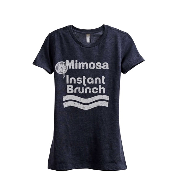 Mimosa Instant Brunch Women's Fashion Relaxed T-Shirt Tee Heather Navy Medium