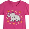 thumbnail image 3 of Instant Message - Elephants Love Peanuts - Toddler & Youth Girls Short Sleeve Graphic T-Shirt, 3 of 6