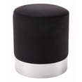 thumbnail image 2 of Inspired Home Violet Ottoman Velour Noir/ Chrome, 2 of 6