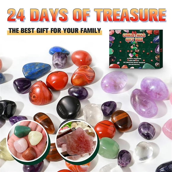 24 Days Christmas Advent Calendar Countdown Stone Blind Box Xmas Gifts