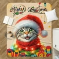 thumbnail image 4 of Merry Christmas Santa Manx Scarf Twinkling Lights Xmas Holiday Cozy Sherpa Blanket Cat Lover Kitten Owner Gifts Warm Soft Throw Blanket - 00022, 4 of 5