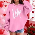 thumbnail image 3 of Sudadera con capucha y estampado de corazón de San Valentín, sudadera de manga larga para niños y niñas, chaqueta para niñas de talla mediana y grande., 3 of 7