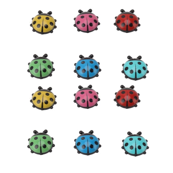 Yajisi 12pcs Resin Ladybug Refrigerator Magnets, Cute Cartoon Decorative Fridge Magnets for Home Kitchen, 3.54 x 3.54 x 1.57 in