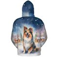thumbnail image 2 of Hello Winter Shetland Sheepdog Welcome Snowy Night Watercolor Vintage All Over Print 3D Hoodie Unisex Merch Hoodies Sheltie Dog Lover Gifts - 01011, 2 of 6