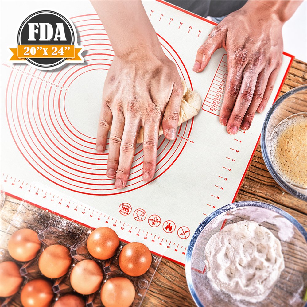 Pastry Mat for Rolling Dough 20x24" Extralarge FDA Approved Silicone