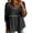 Black, variant on Women's Bubble Crepe Soft Top V Neck 3/4 Sleeve Hollow Out Trim Lightweight Casual Summer Daily Tops By Yigetop Purple S