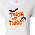 thumbnail image 4 of Inktastic Halloween Trick-or-Treat with Spider and Bats Women's T-Shirt, 4 of 5