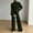 #5Green, variant on Women 2 Piece Loungewear Outfits Mock Neck Long Sleeve Top Drawstring Wide Leg Sweatpant Casual Tracksuit Set