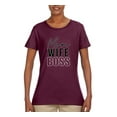 thumbnail image 2 of Wild Bobby, Mom Wife Boss Mother's Day Womens Graphic Tee, Maroon, Small, 2 of 6