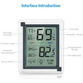 thumbnail image 6 of Digital Thermometer Hygrometer, AMIR Indoor Thermometer with Touch LCD Backlight Humidity Gauge for Home, White, 6 of 9