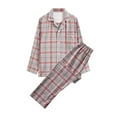 thumbnail image 1 of LSLJS Ensembles de Pyjama pour Hommes Décontractés à Carreaux Vêtements d'Intérieur Hauts à Manches Longues Pantalons Col Rabattu Pyjamas de Nuit Ensembles Cadeaux pour Hommes, 1 of 4